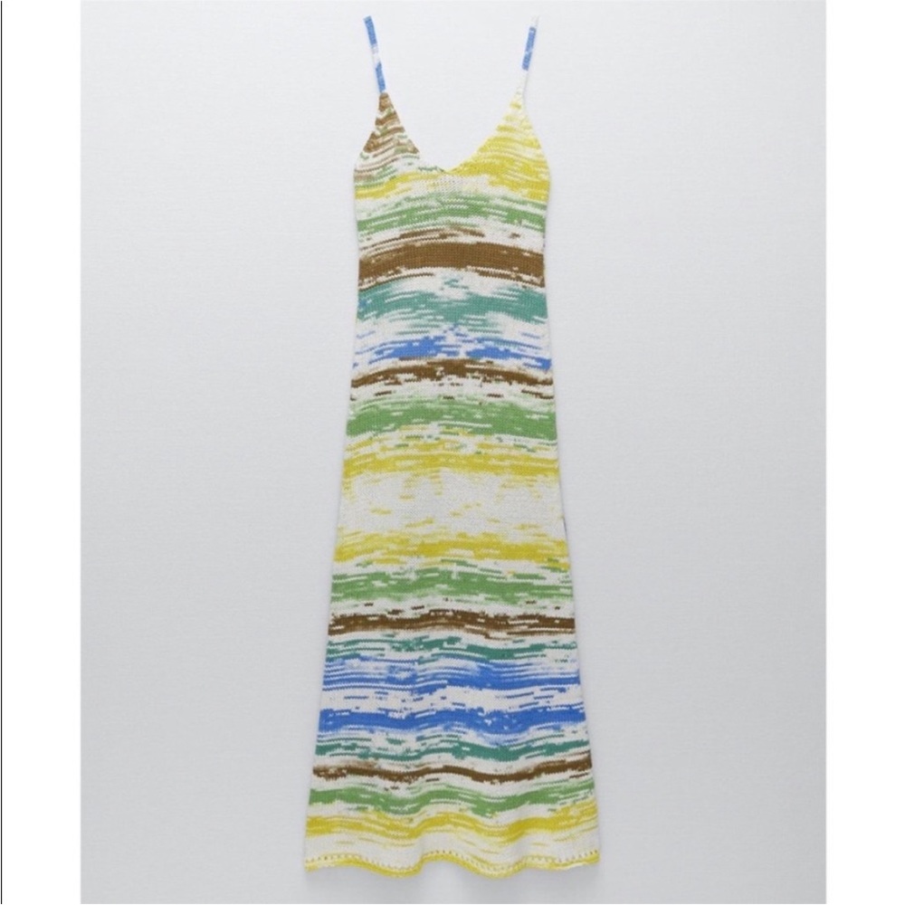 Zara long knit multicolored maxi dress